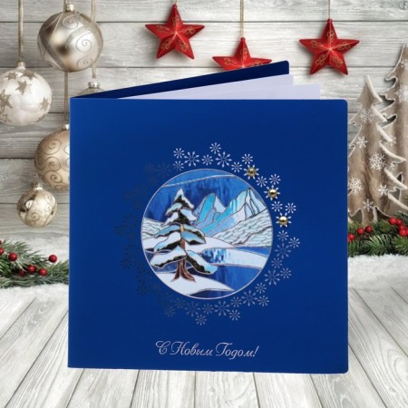 Postcard "Happy New Year! - 2" Handmade, with an insert and an envelope,-1