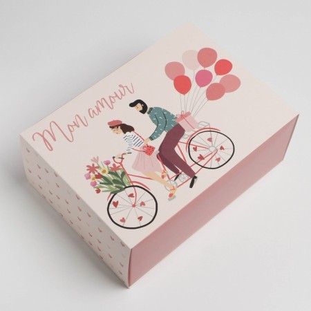 Gift folding box, packaging, "love", 25 x 18 x 10 cm