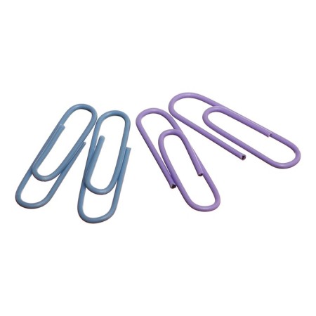 Office paper clips 28 mm, 100 pcs, Erichkrause "Manga", with vinyl coating, in PET box, mix-1