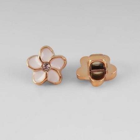 A set of buttons on the leg, d = 11.5 mm, 10 pcs, white/gold color-2