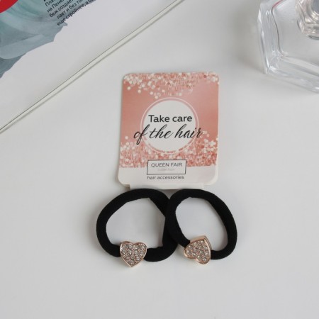 Hair elastic band "Brilliant fairy tale" (set 2 pcs) heart, 4.5 cm