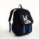 School backpack from textiles on lightning, 5 pockets, black/blue color