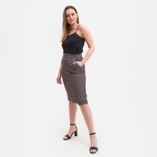 Skirt Women's Pencil, brown color, size 44