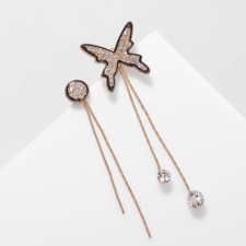 Hanging earrings with rhinestones 