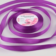 Satin tape, 12 mm × 23 ± 1 m, color warm purple No. 46