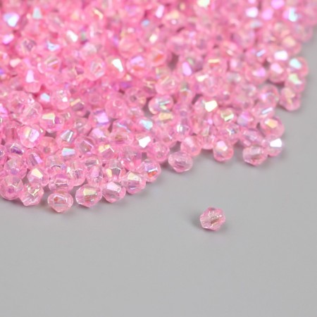 Beads for creativity Plastic "Rhombus Crystal Holographs Pink" set 20 grams 0.4x0.4 cm