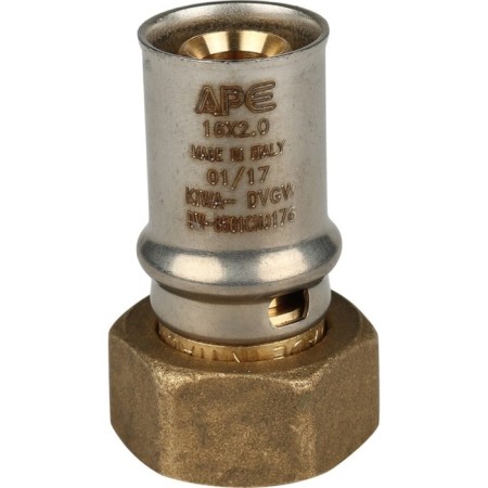 The coupling press Stout SFP-0016-001216, 1/2 "x 16 mm, with a plug nut, brass-2