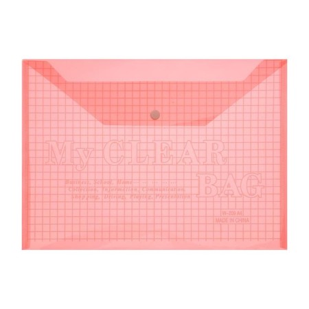 Folder-convert on the button, A4, 180 μm, calligrata "cage", tinted, red