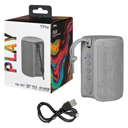 Portable column TFN Play, 5 W, MicroUSB, IPX7, 1800 mAh, gray-6