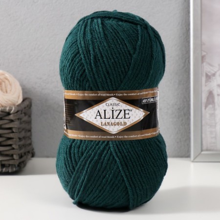 Yarn "Lanagold" 51% acrylic, 49% wool 240m/100g (426 t. Green)