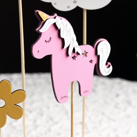 Toppers Set (6 B1) "Cute Unicorn", pink-1