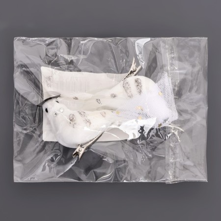 A set of birds for decor and floristry, on the clothespin, plastic, white, 2 pcs., 13 x 3 x 3 cm-8