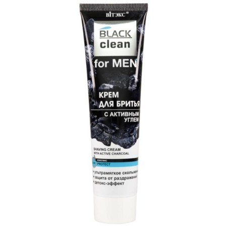 Shaving cream Vitex For Men Black Clean with active coal, tube 100 ml