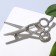 Brooch "Scissors", Silver Color