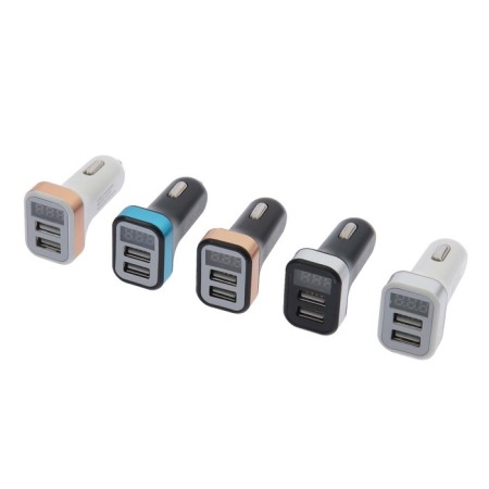 Automobile voltmeter, charger Cartage 12-24 V, 2 USB 2A, mix-1