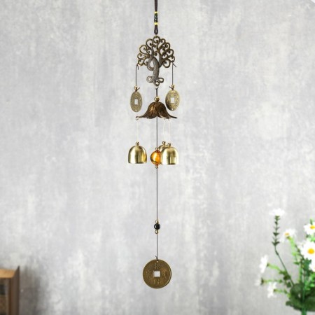 Wind Music Metal "tree" 3 bells, 3 coins 45 cm