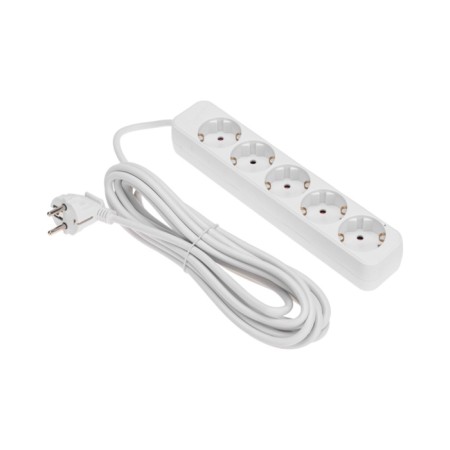 Extension cord Standard 5 nests, 5m, 3x1.0mm², s/h, white rexant-1