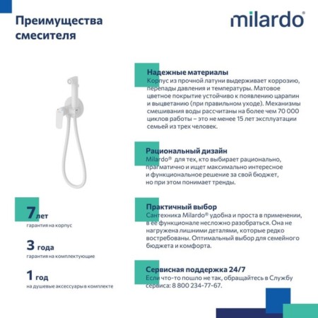 MILARDO RORA RORWTR08 bideter, with a hygienic shower, built -in, white-5