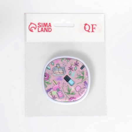 Folding mirror "bottles", 7.5 × 7.5 cm, pink color-5