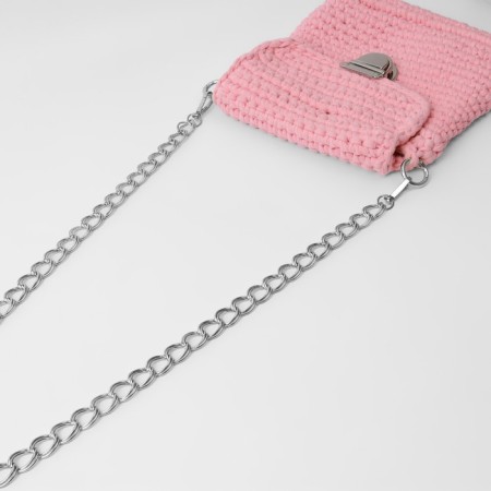 A chain for a bag, with carbines, metal, double, 19 × 14 mm, 120 cm, silver color-2