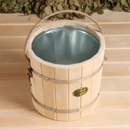 A bucket of linden, 7l, galvanized insert, handle-Vervka, "Dobroparov"-5