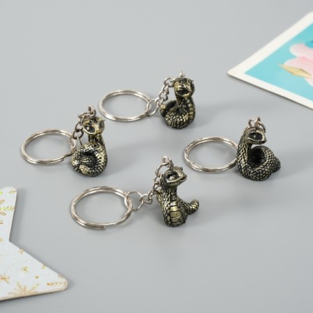 Polystone keychain "Snake" bronze mix 1.5x1.5x3 cm