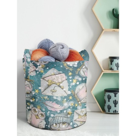 Textile bag “Fairytale Owl”, for storing things and toys, size 30x30 cm, 18.9 liters