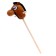 Soft toy "horse-horseman" on a stick, brown color