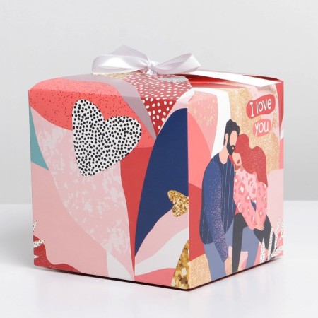 Gift folding box, packaging, "love", 12 x 12 x 12 cm-1
