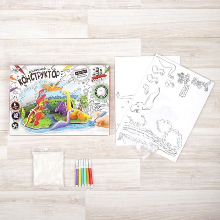 Painted designer-antistress "dinosaurs" + felt-tip pens-1