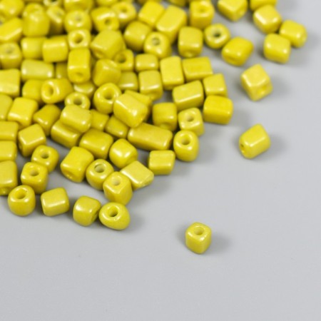 Cube glass 4x4 mm "brightness. Mustard" set 20 grams