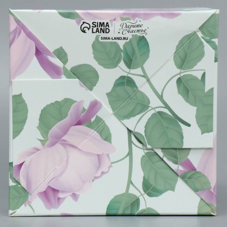 Gift box for flowers with PVC lid, packaging, “teacher”, 12 x 12 x 12 cm-4