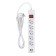 Düwi network filter, 5 outlets, 3 m, 10 A, PVS 3x0.75 mm2, with salary, 2USB, with curtains, white