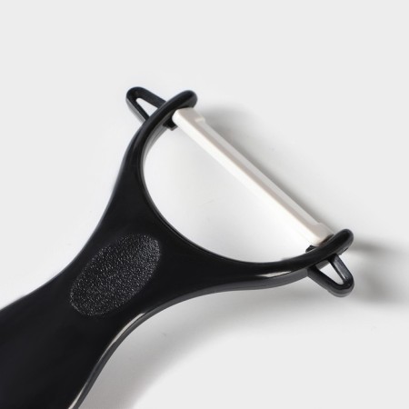 Набор кухонный на подставке Доляна «Симпл», 5 предметов: ножи 7,5 см, 10,5 см, 13,5 см, 15 см, овощечистка, цвет чёрный-4