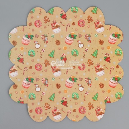 Box for confectionery products with PVC Happy New Year, 13 x 13 x 3 cm, new year-8
