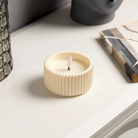 LED candle "Interior beige", 9.5x5 cm, AAX2 (not in comp.), T/white-1