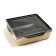 Container with a flat lid, black, 0.9 l, 15 x 15 x 5 cm