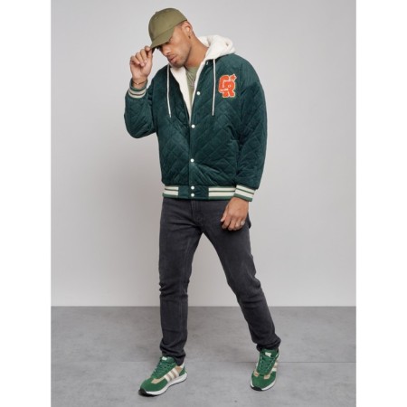 Male bomber, size 52, dark green color-8
