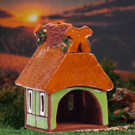 Aroma lamp house "Horse", 11 cm, handmade, mix,-1