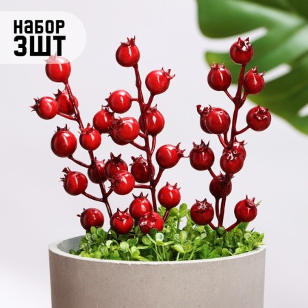 Set of plugs "Berries" 3 pcs, red, 4x4cm, length 20cm