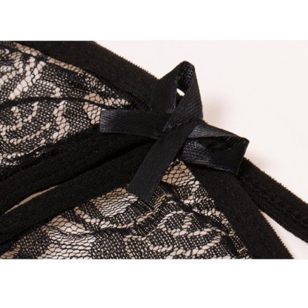 Erotic set of lace linen, OS size, black-9