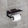 Holder for toilet paper with a shelf 6.5 × 16 × 11.5 cm, black color