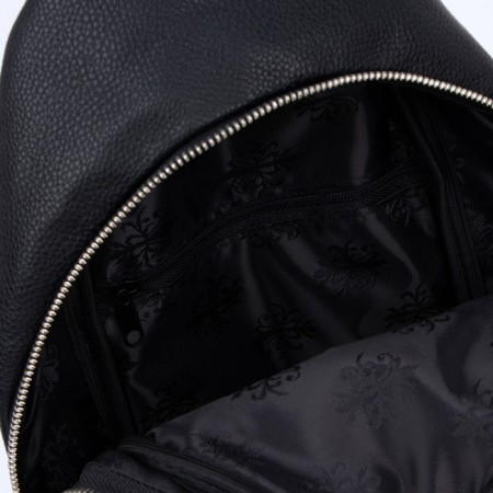 School bag, wallet, textura, artificial leather, black color-3