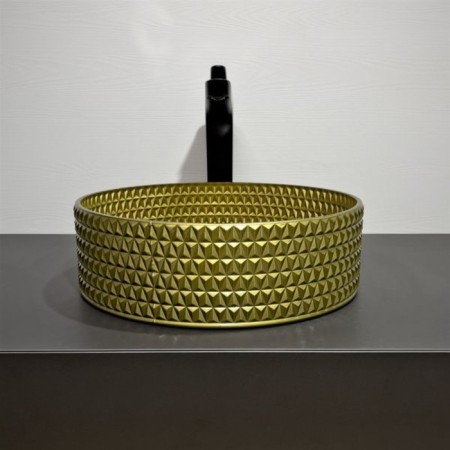 Comforty GL05 pad, round, glass, gold color-1