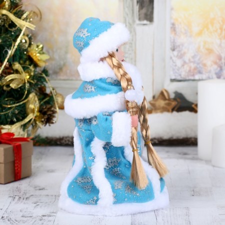 Snow Maiden "Blue fur coat, with a staff" moves 31 cm-3