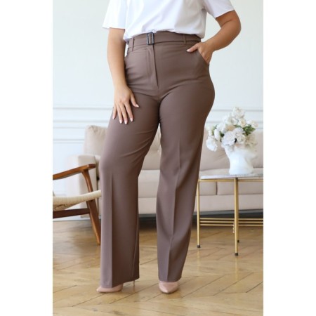 Female trousers, size 46, brown color-3