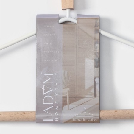 Shoulders - clothes hanger with reinforced shoulders Ladoom Laconique, 42 × 24 × 3.2 cm, white color-6