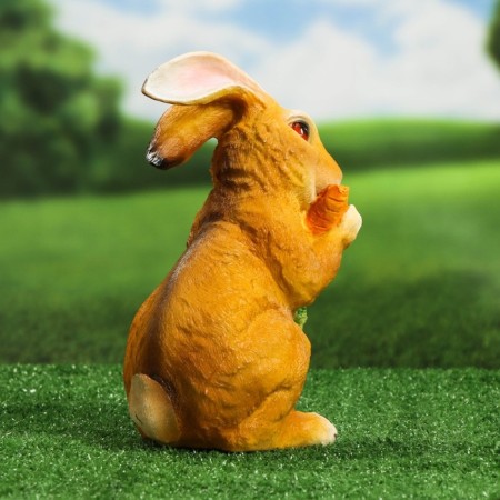 Garden figure "Hare with carrots" Red 26x16x12cm-2