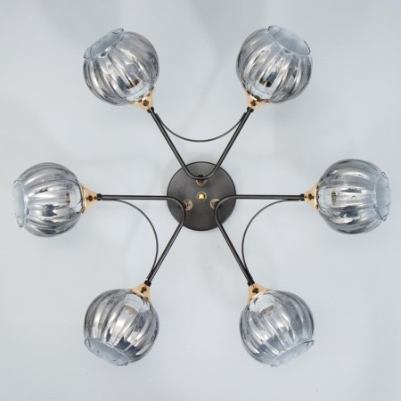 Svetogor chandelier "Light" 6x60W E27 Black 64x64x21cm-6