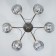 Svetogor chandelier "Light" 6x60W E27 Black 64x64x21cm